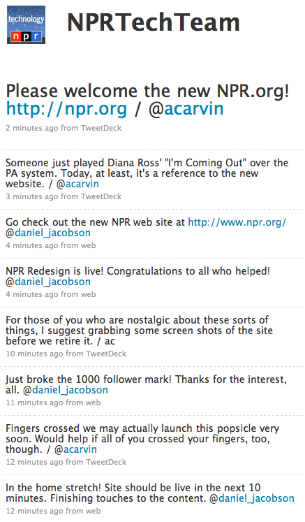 Image capture of NPR Tech Team Twitter account.