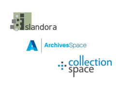 Islandora, ArchivesSpace and CollectionSpace logos