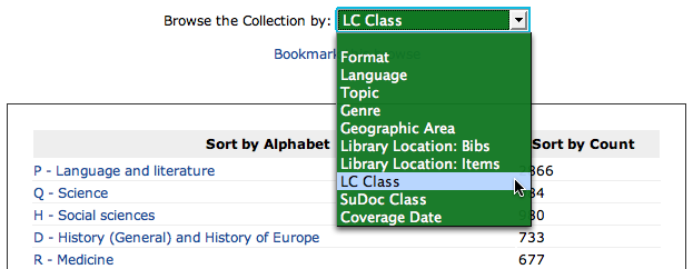 Browse Catalog by LC Class
