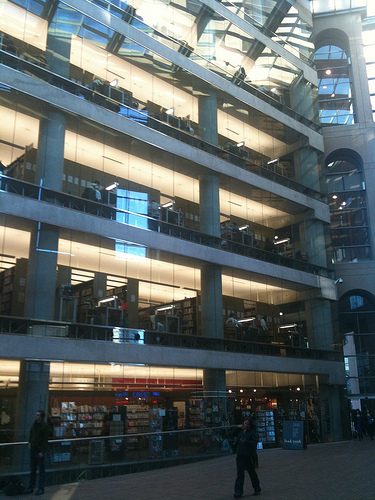 View of Library Floors from Inside the Atrium